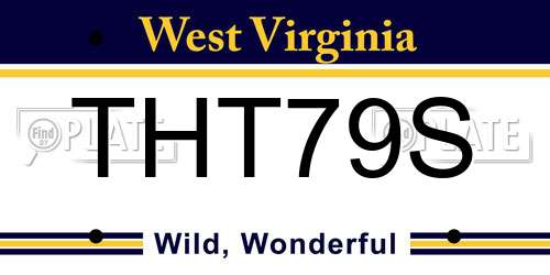 THT79S West Virginia License Plate