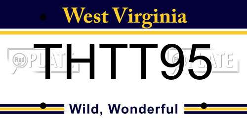 THTT95 West Virginia License Plate