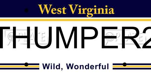 THUMPER2 West Virginia License Plate