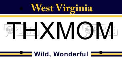 THXMOM West Virginia License Plate