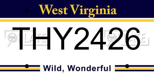 THY2426 West Virginia License Plate