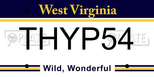 THYP54 West Virginia License Plate