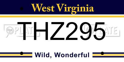 THZ295 West Virginia License Plate