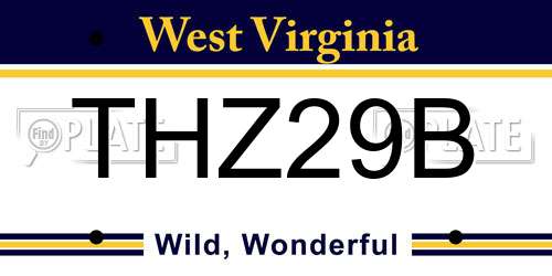 THZ29B West Virginia License Plate