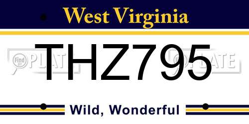 THZ795 West Virginia License Plate