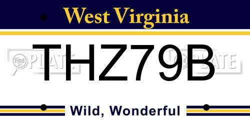 THZ79B West Virginia License Plate