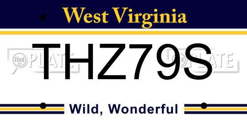 THZ79S West Virginia License Plate