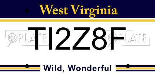 TI2Z8F West Virginia License Plate