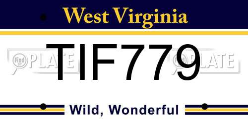 TIF779 West Virginia License Plate