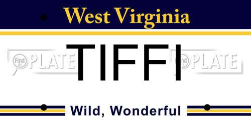 TIFFI West Virginia License Plate