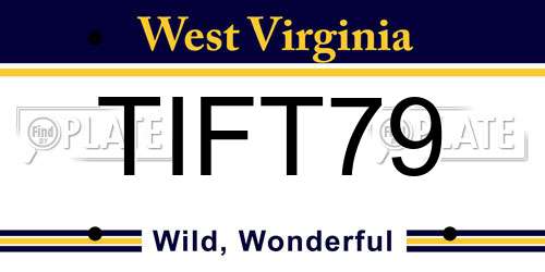 TIFT79 West Virginia License Plate