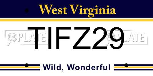 TIFZ29 West Virginia License Plate