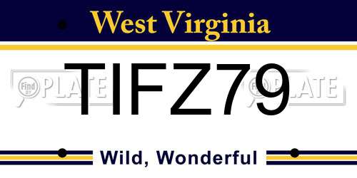TIFZ79 West Virginia License Plate