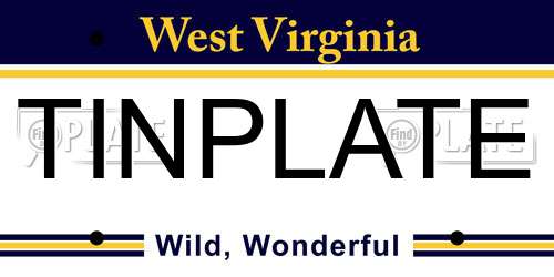 TINPLATE West Virginia License Plate