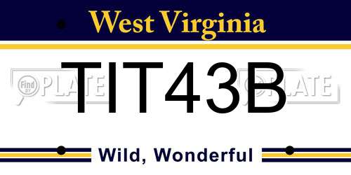 TIT43B West Virginia License Plate