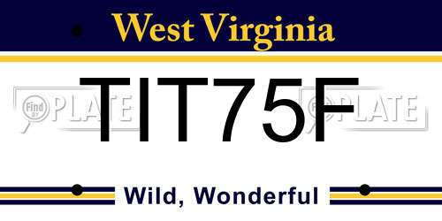 TIT75F West Virginia License Plate
