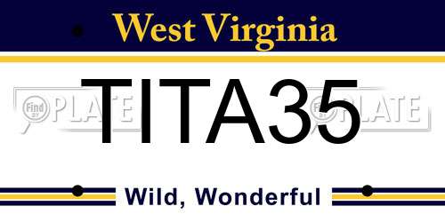 TITA35 West Virginia License Plate