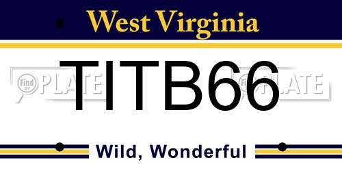 TITB66 West Virginia License Plate