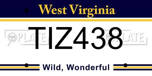 TIZ438 West Virginia License Plate