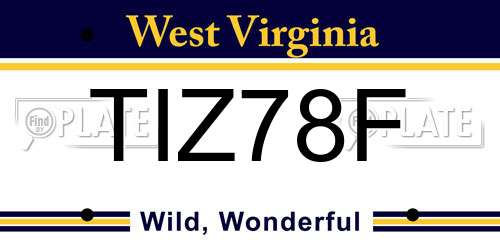TIZ78F West Virginia License Plate