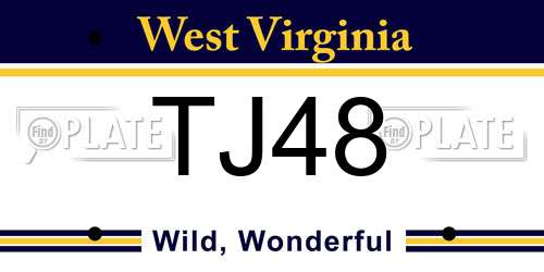 TJ48 West Virginia License Plate