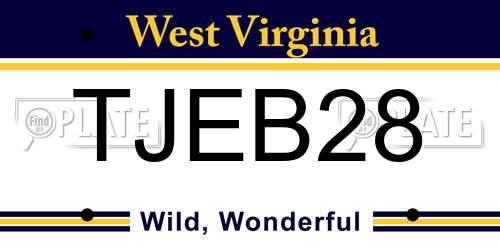 TJEB28 West Virginia License Plate