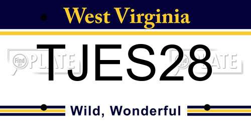 TJES28 West Virginia License Plate