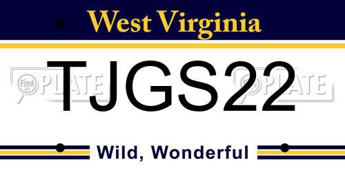 TJGS22 West Virginia License Plate