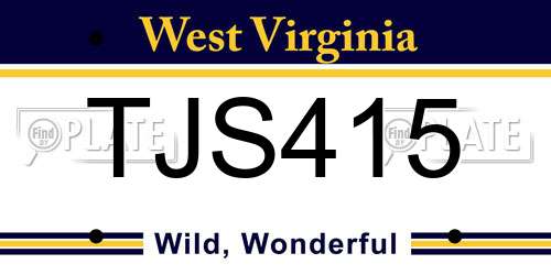 TJS415 West Virginia License Plate