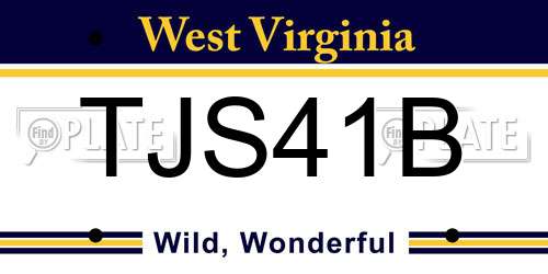 TJS41B West Virginia License Plate