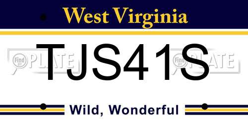 TJS41S West Virginia License Plate
