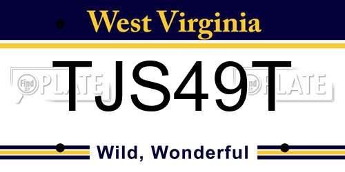 TJS49T West Virginia License Plate