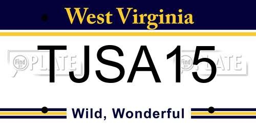 TJSA15 West Virginia License Plate