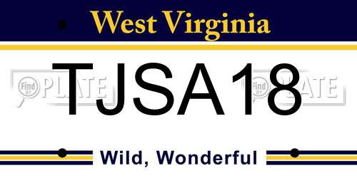 TJSA18 West Virginia License Plate
