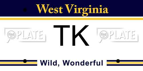 TK West Virginia License Plate