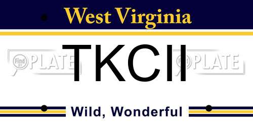 TKCII West Virginia License Plate