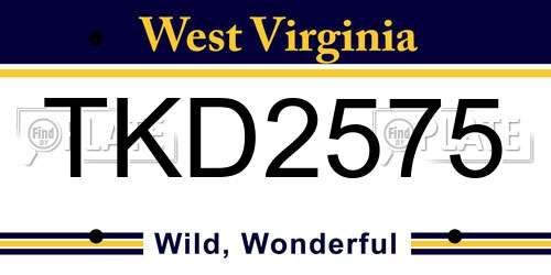 TKD2575 West Virginia License Plate