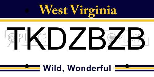 TKDZBZB West Virginia License Plate