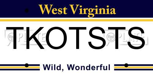 TKOTSTS West Virginia License Plate