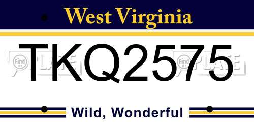TKQ2575 West Virginia License Plate