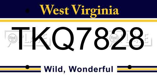 TKQ7828 West Virginia License Plate