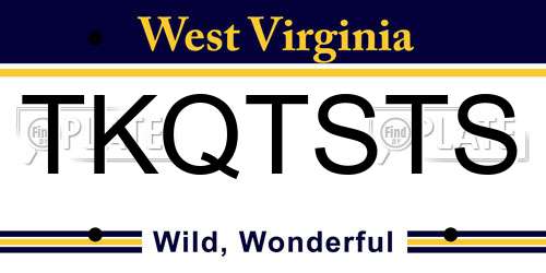 TKQTSTS West Virginia License Plate