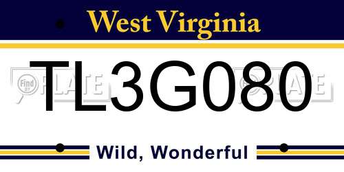 TL3G080 West Virginia License Plate