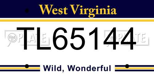 TL65144 West Virginia License Plate