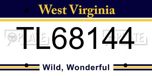 TL68144 West Virginia License Plate