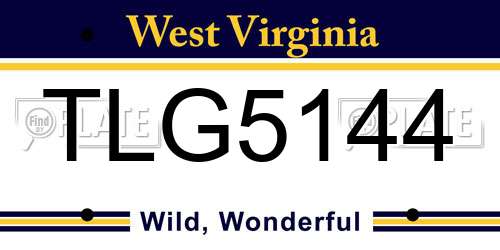 TLG5144 West Virginia License Plate
