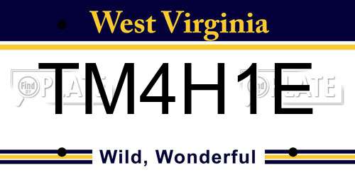 TM4H1E West Virginia License Plate