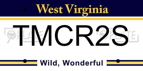 TMCR2S West Virginia License Plate