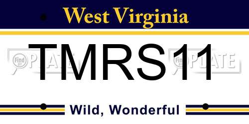 TMRS11 West Virginia License Plate