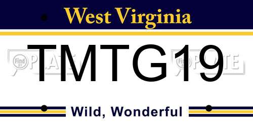 TMTG19 West Virginia License Plate
